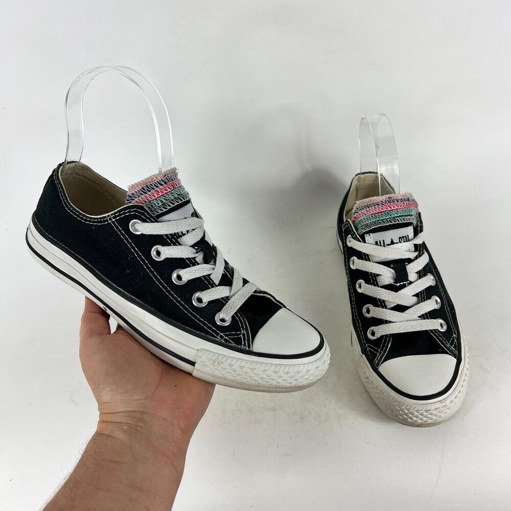 Converse All Star 5 Tongue Sneakers Women's 6 Black White Athletic Shoes 132419F